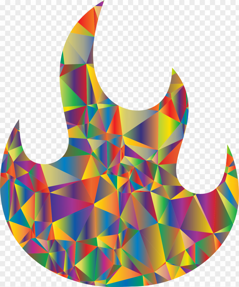 Low Poly Social Media Fire PNG