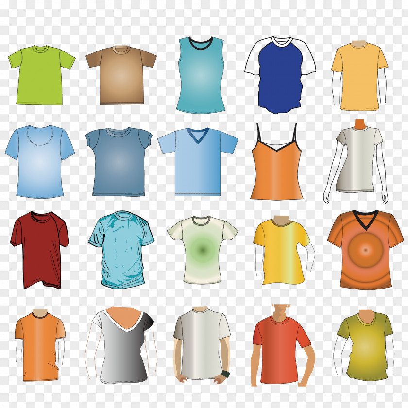 A Variety Of T-shirt Material Vector Hoodie Clothing PNG