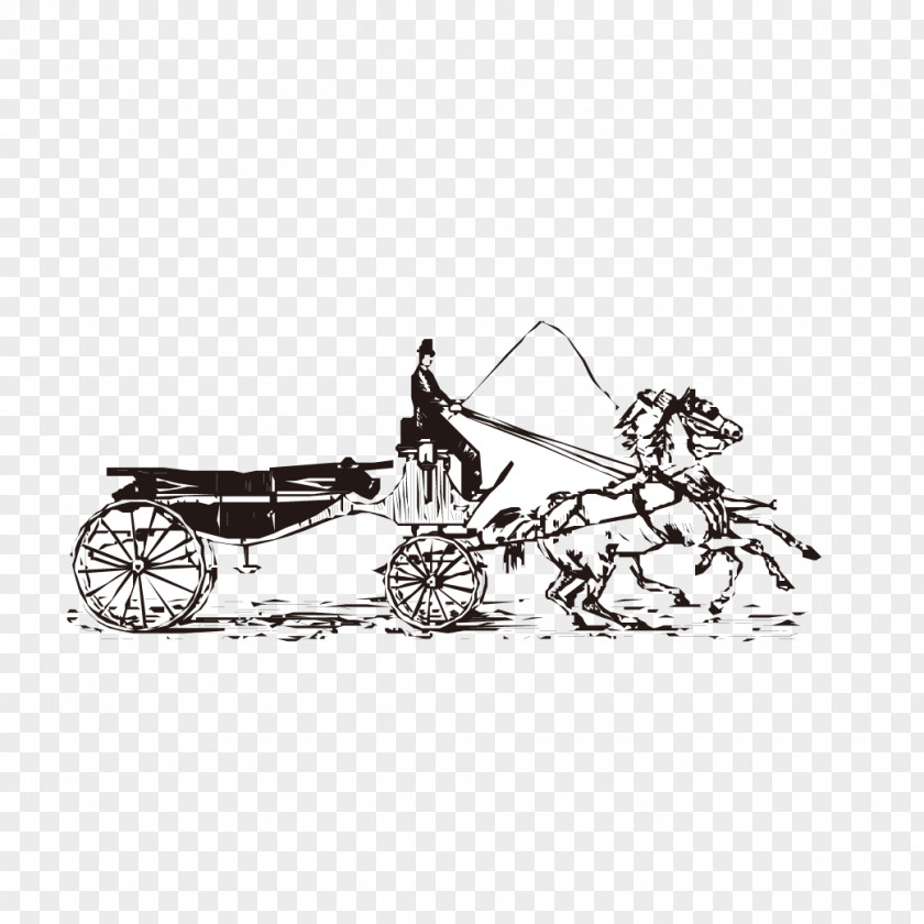 Carriage Artwork Black And White Download PNG