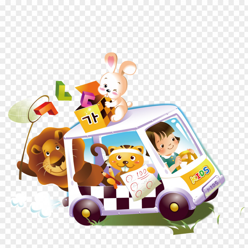 Driving The Old Driver Dream World Cartoon Animation Illustration PNG