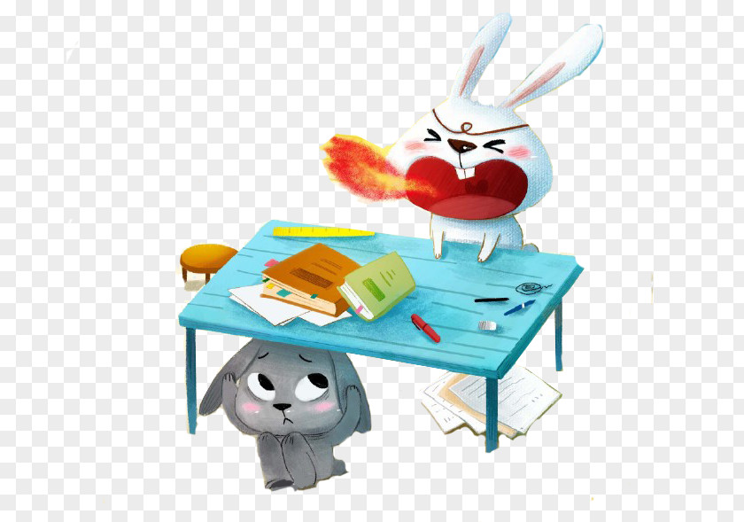 Angry Bunny Picture Book Illustration PNG