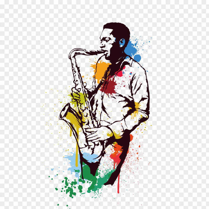 Vector Saxophone People Alto Jazz Art PNG