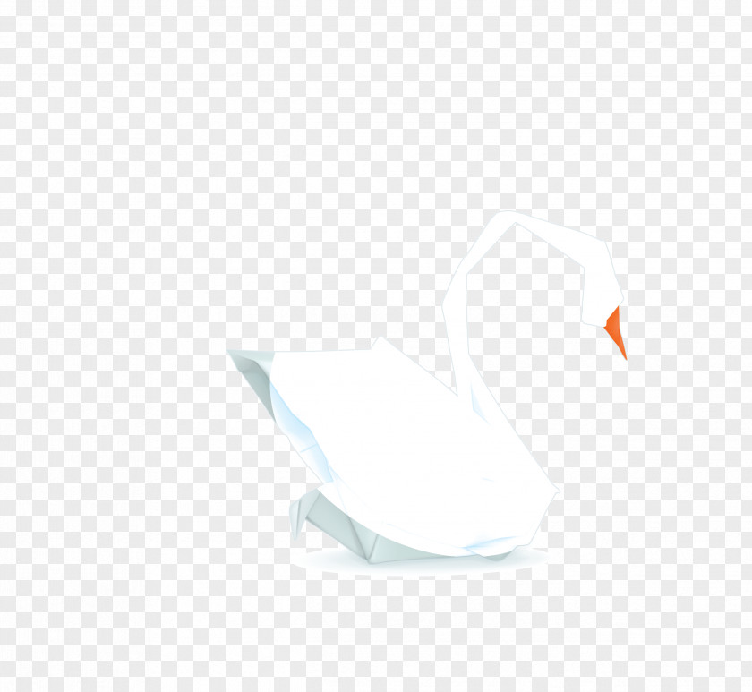 Vector White Origami Art Swan Pattern PNG