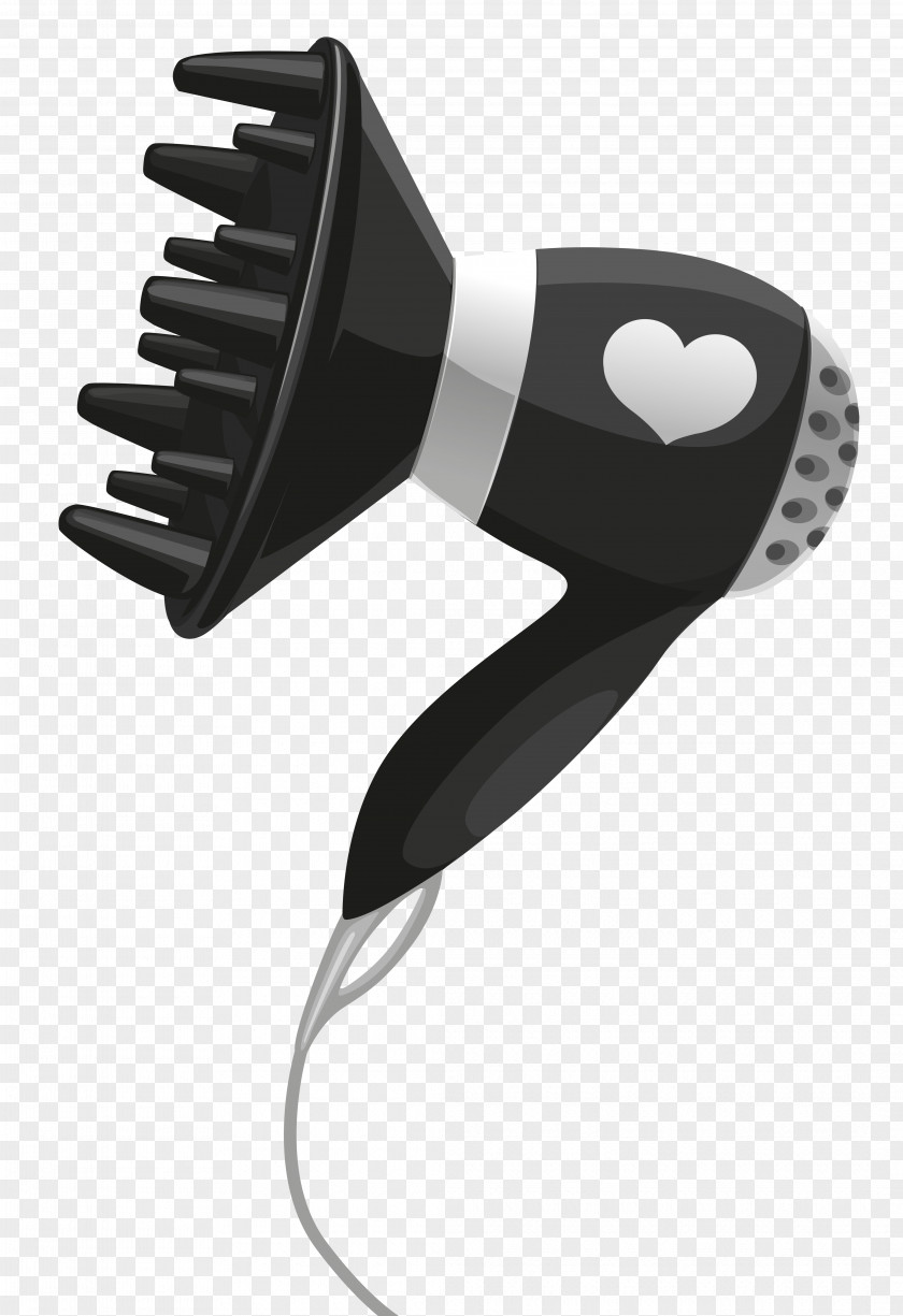 Black Hairdryer With Heart Clipart Image Hair Dryer Iron Hairdresser Clip Art PNG