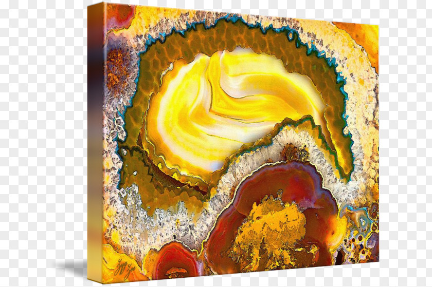 Gemstone Gallery Wrap Canvas Mineral Art Agate PNG