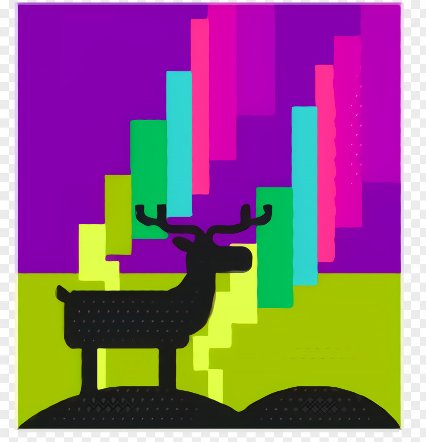 Magenta Deer Graphic Background PNG