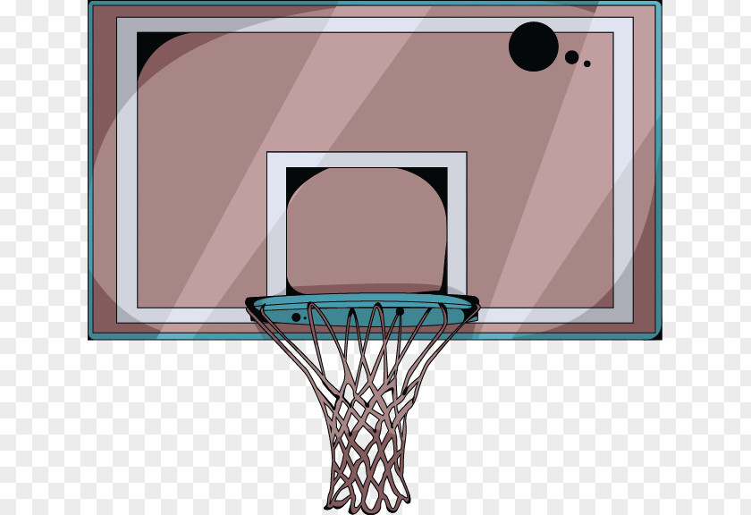Brown Fresh Basketball Rack Decoration Pattern Cartoon Court Backboard PNG