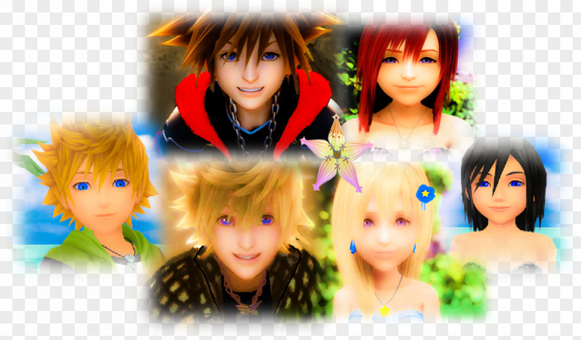 Kingdom Hearts Kairi Sora Digital Art Photomontage PNG