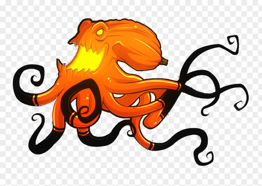 Line Octopus Cartoon Clip Art PNG