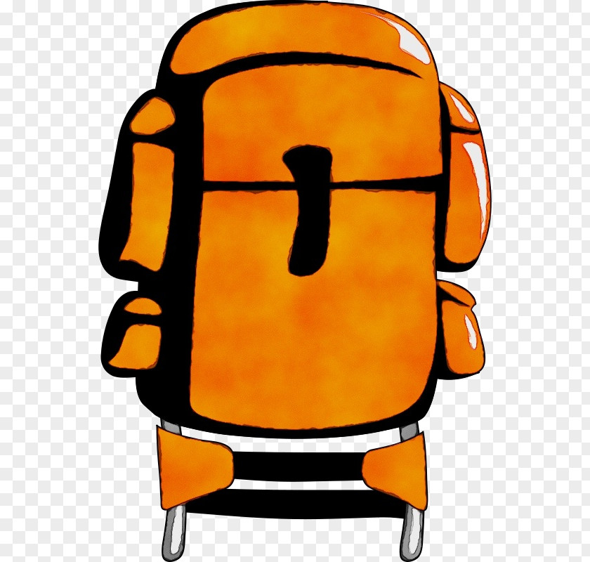 Backpack Orange Cartoon PNG