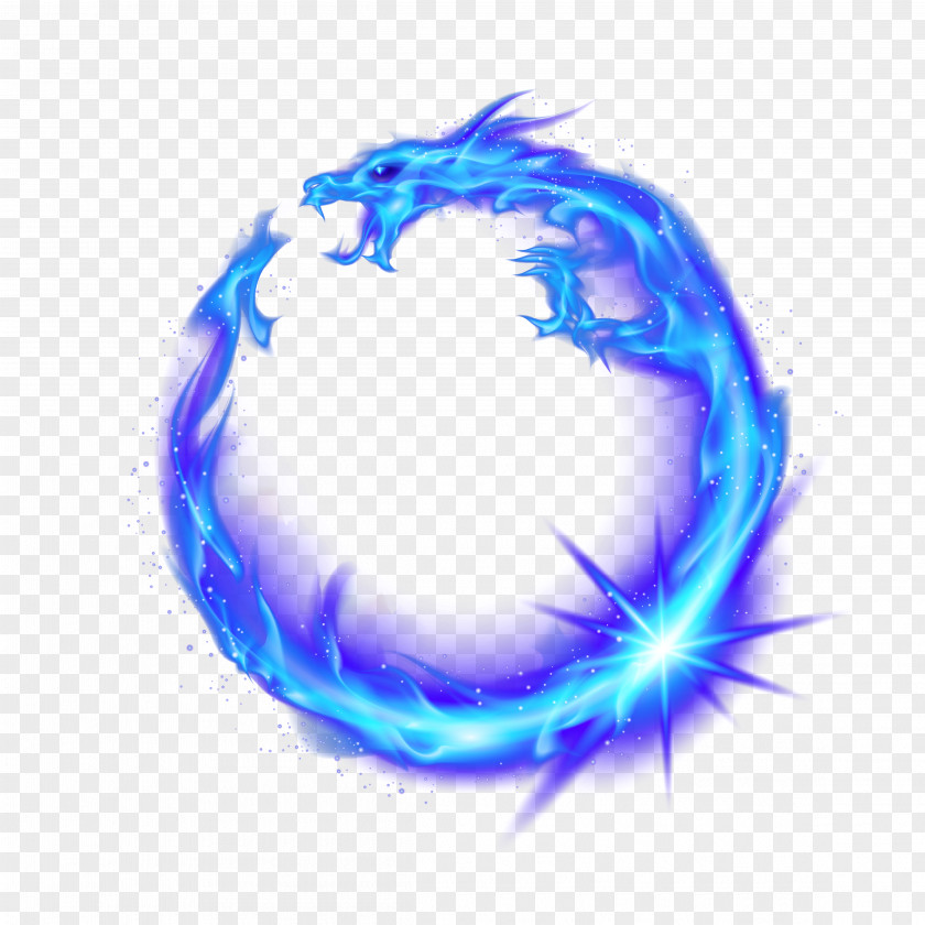 Blue Dragon Flame Fire Combustion PNG