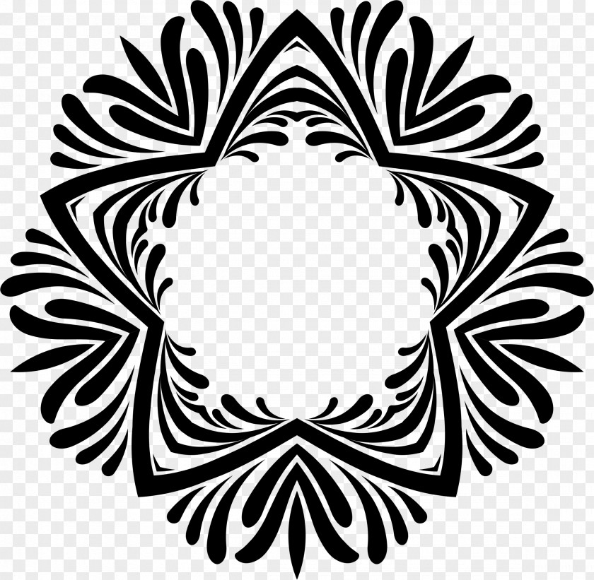 Decorative Line Art Black And White Clip PNG