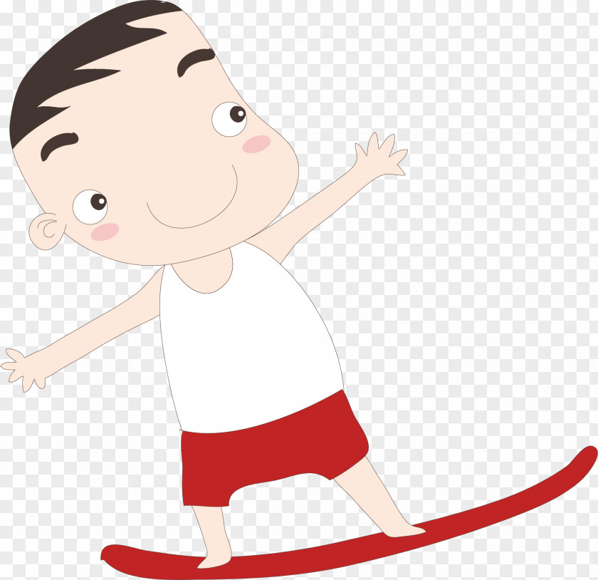Surfing Child Vector Euclidean PNG