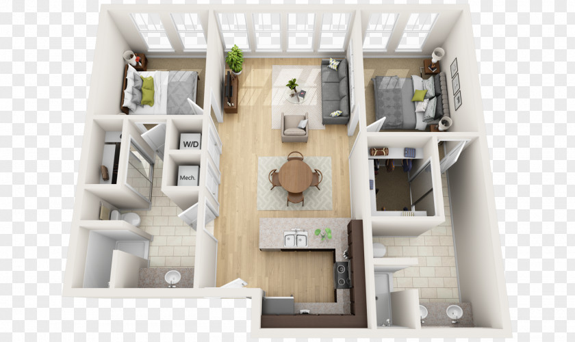 House 3D Floor Plan PNG