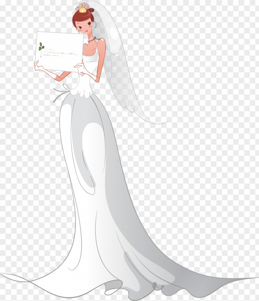 The Bride In Her Wedding Dress PNG