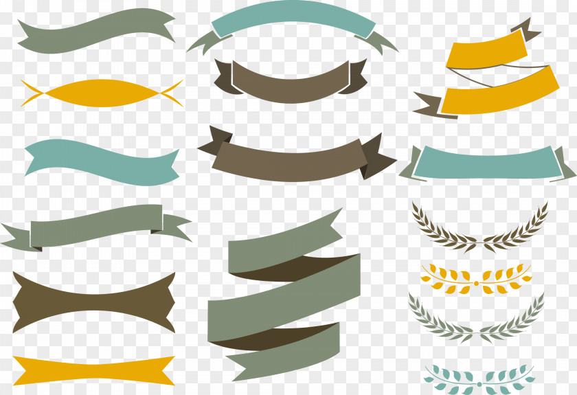 Vector Ribbon Label Paper Euclidean PNG