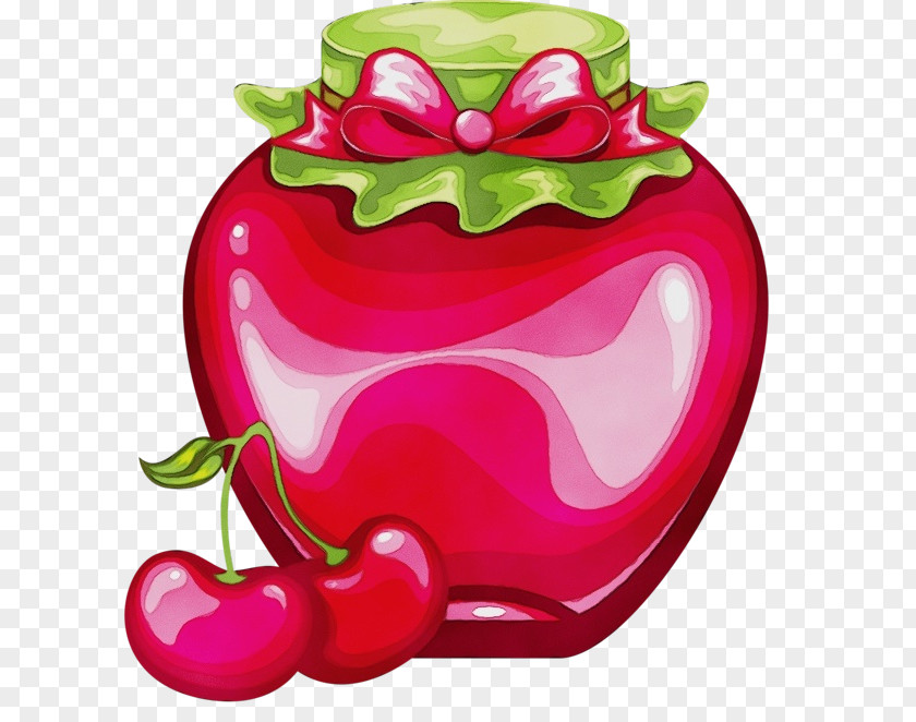 Cherry Smile Pink Clip Art Green Fruit Heart PNG