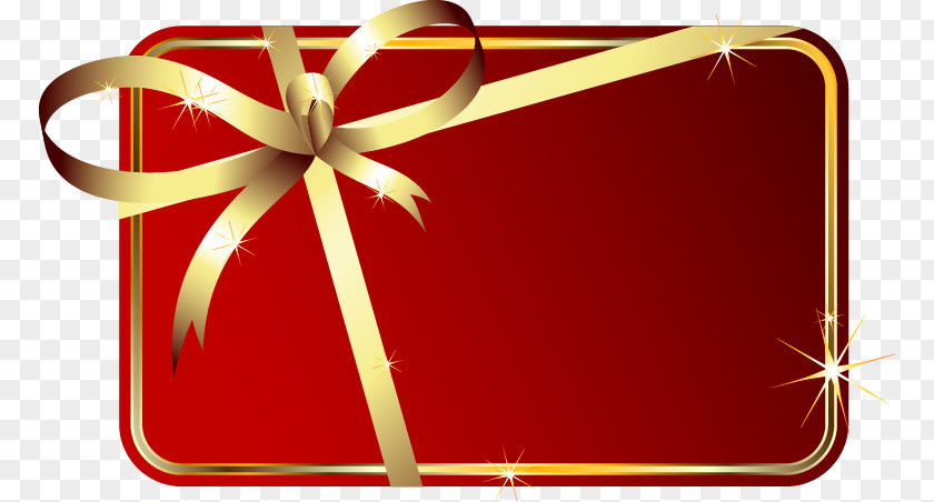 Red Bow Card Santa Claus Christmas Gift Ribbon PNG