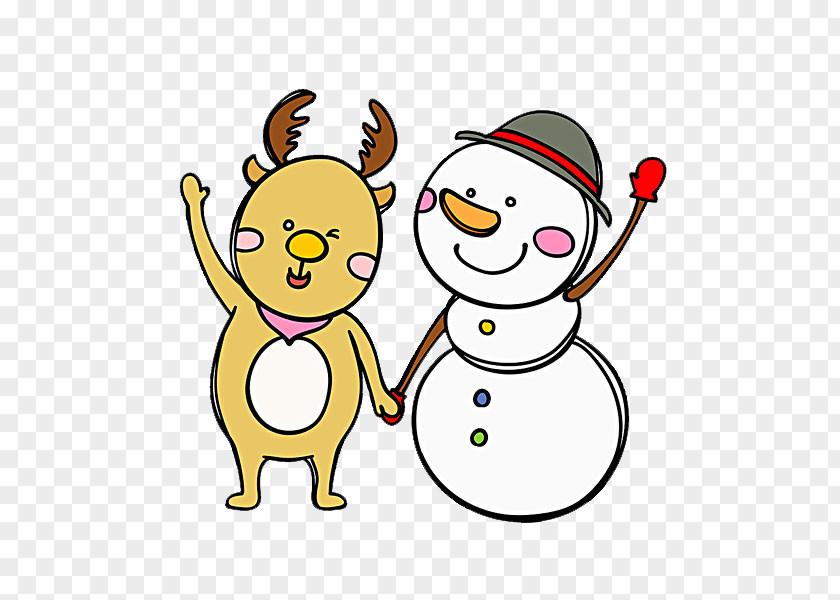 White Snowman Deer Clip Art PNG