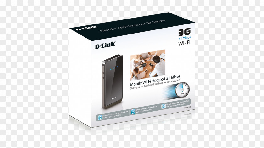 D-Link 21.6 Mbps Mobile Wi-Fi Hotspot Connect Anywhere (DWR-720) Router 3G Phones PNG