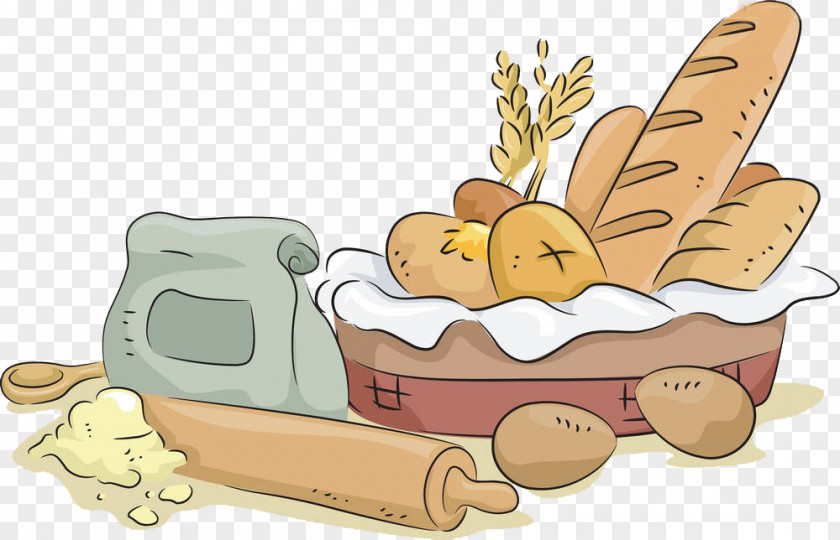 Food And Bread Bakery Rye Egg Tart Basket PNG