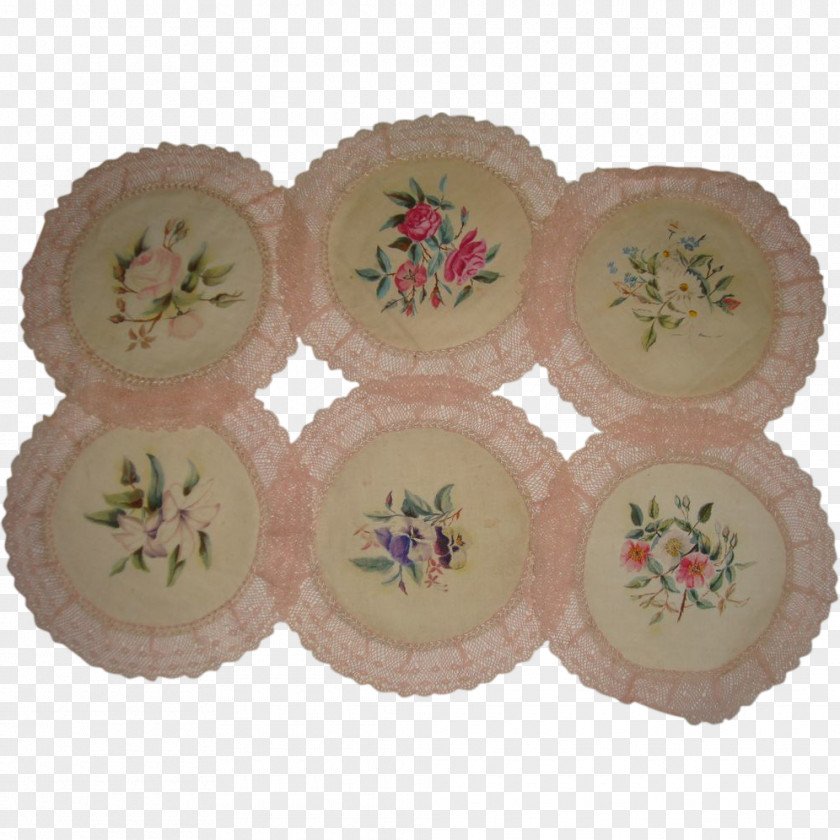 Hand-painted Flowers Picture Material Plate Porcelain Tableware PNG