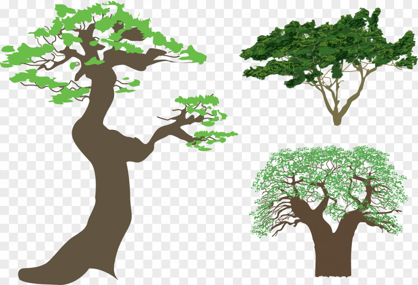 Retro Crown Vector Tree Silhouette Illustration PNG