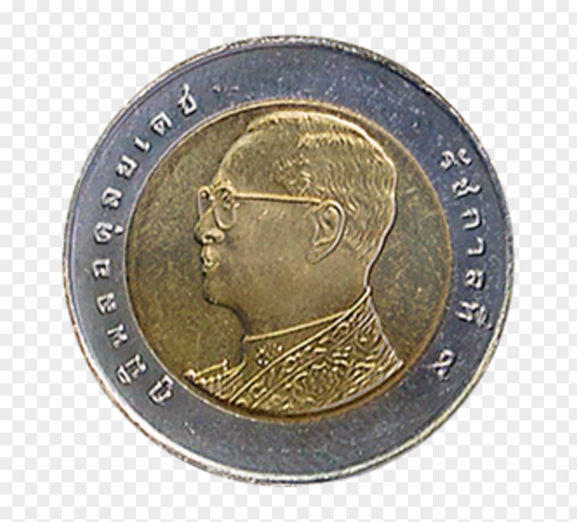 Coin Ten-baht Thai Baht Euro One-baht PNG