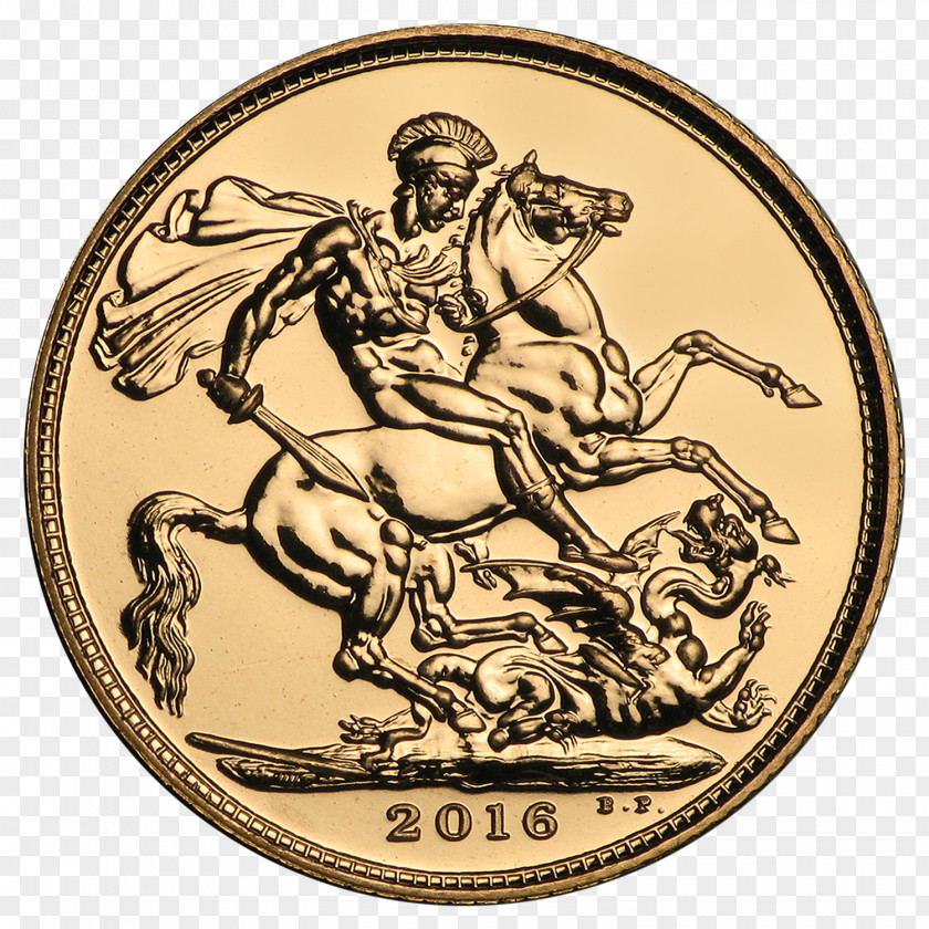 Gold Royal Mint Sovereign Coin Bullion PNG
