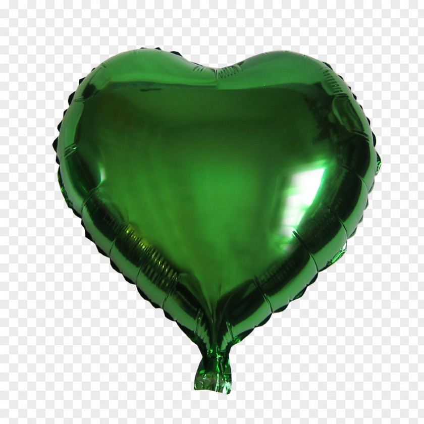 Heart-shaped Streamers Balloon Green Heart Party Birthday PNG