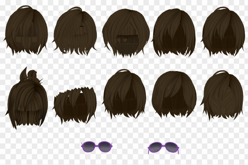 Short Hair Long Brown Black Bun PNG