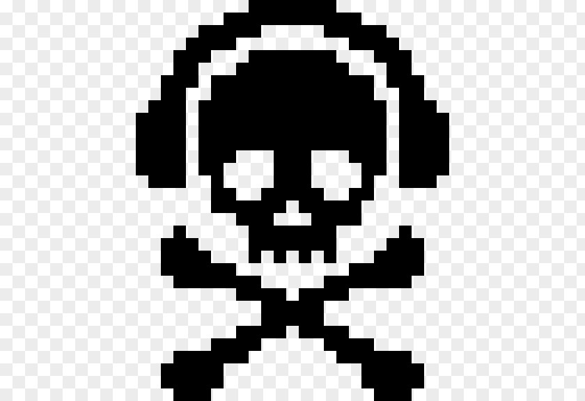 Skull And Crossbones 8-bit PNG