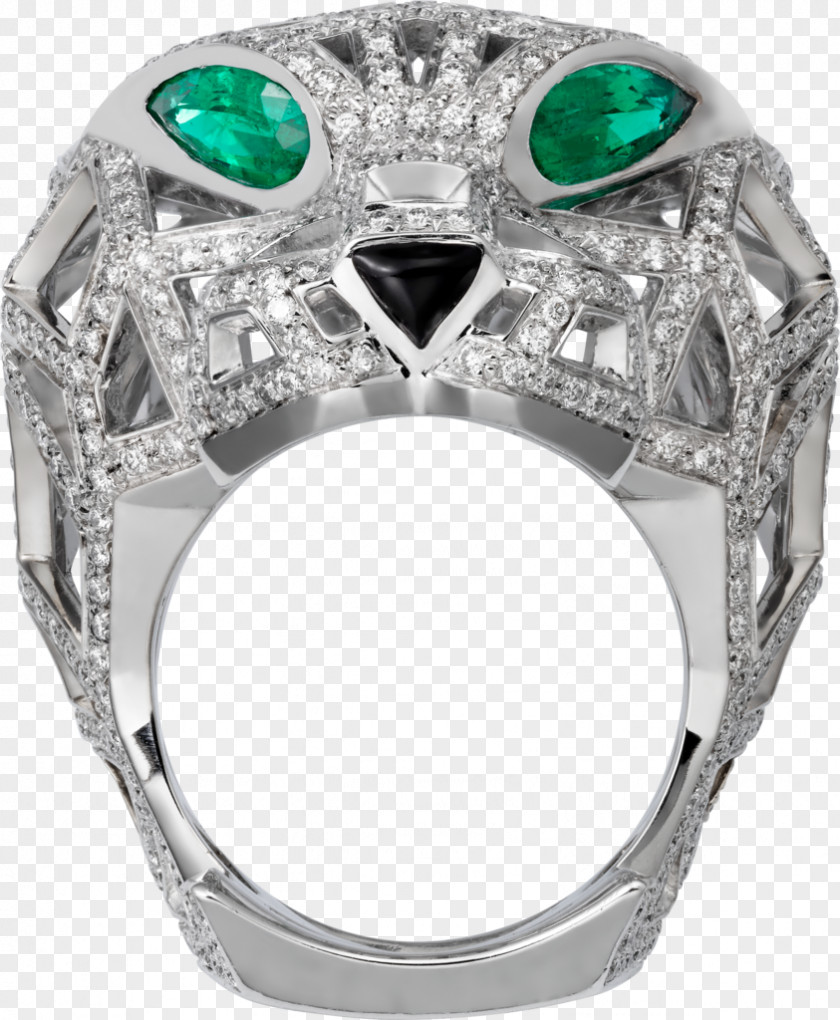 Emerald Ring Cartier Leopard Carat PNG