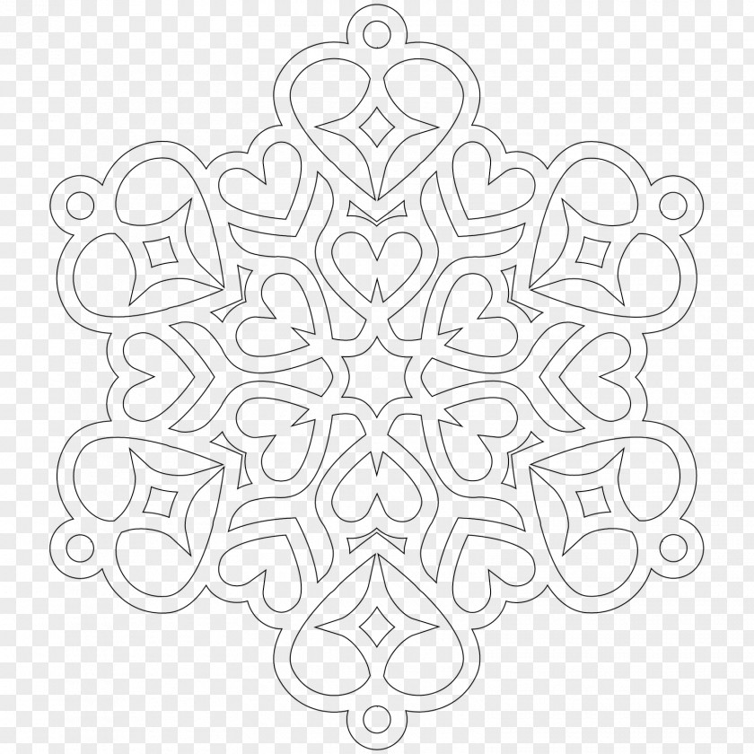 Snowflake Koch Coloring Book Mandala PNG