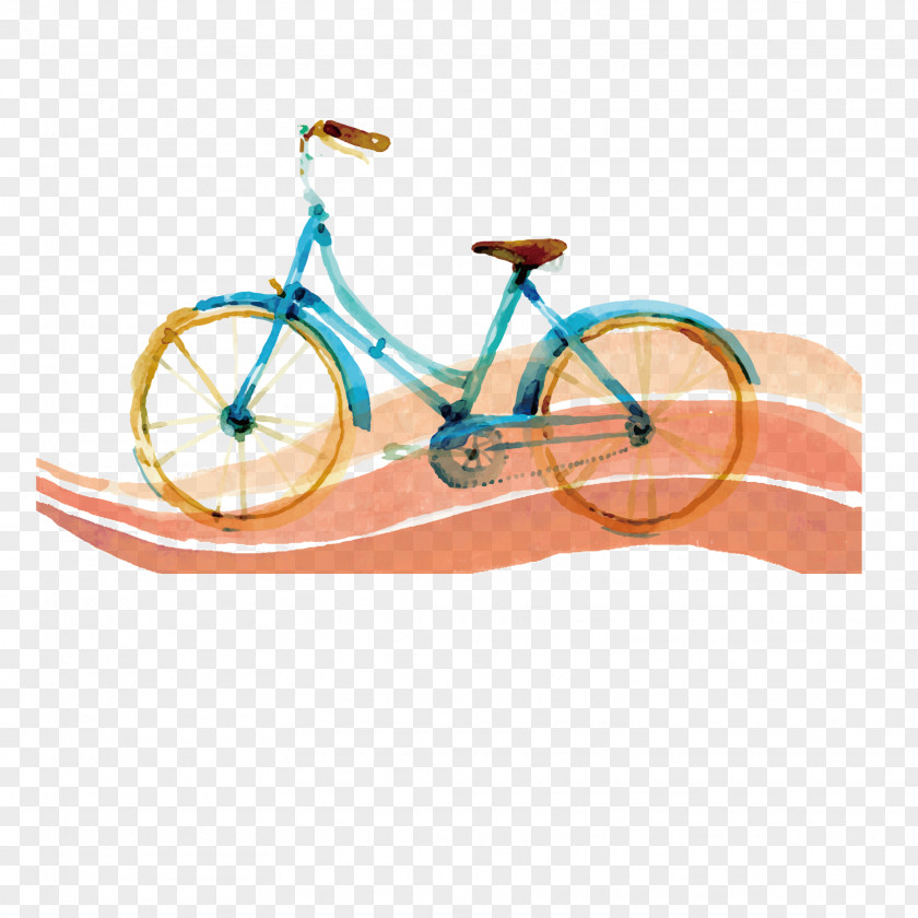 Vector Hand-painted Bike Bicycle Cycling Poster PNG