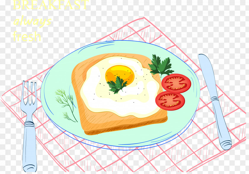 Breakfast Food Coffee Toast Full Fried Egg PNG