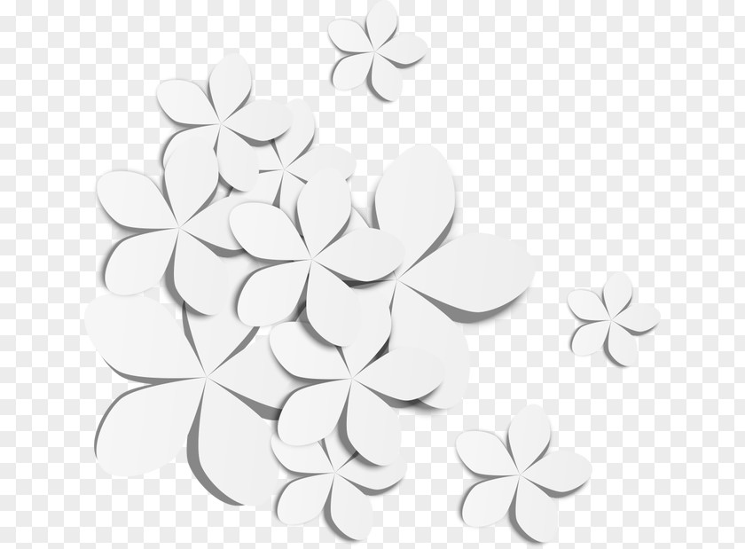 Vector White Paper Flowers PNG