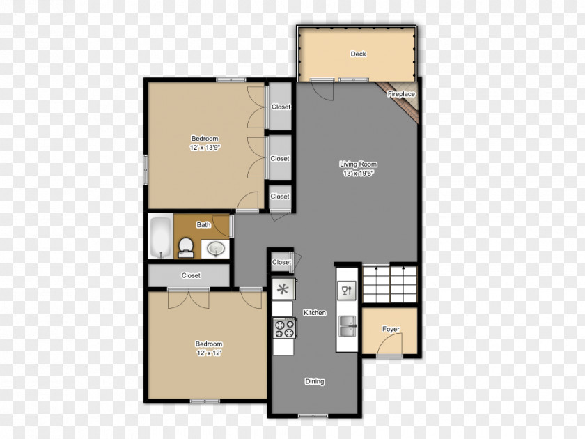 Apartment Creekwood Park Duplex Floor Plan Fireplace PNG