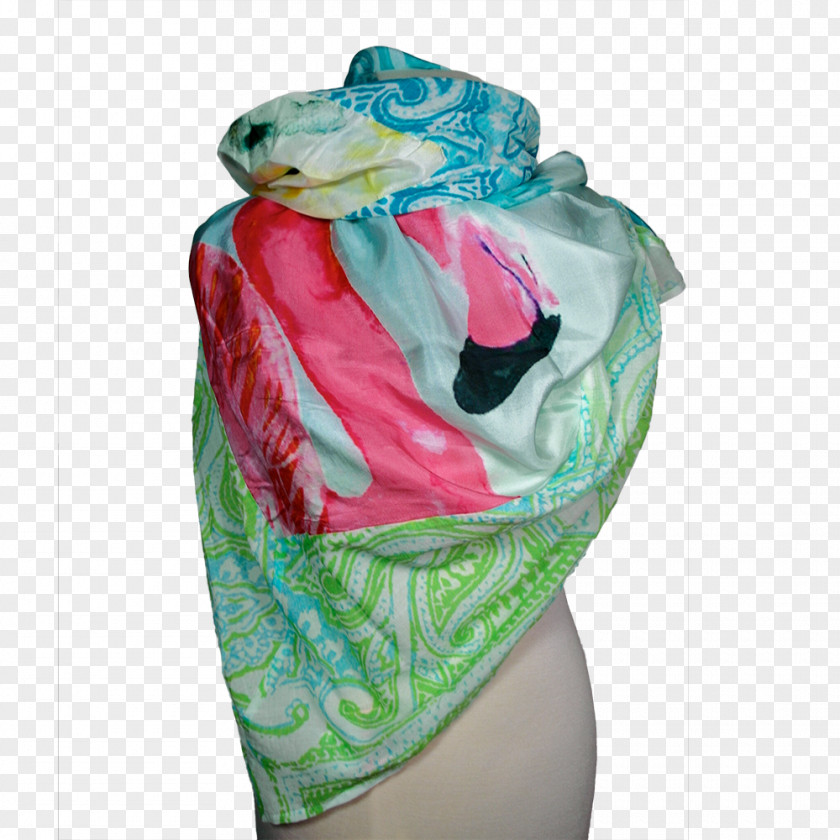 Scarf Silk Stole Turquoise PNG
