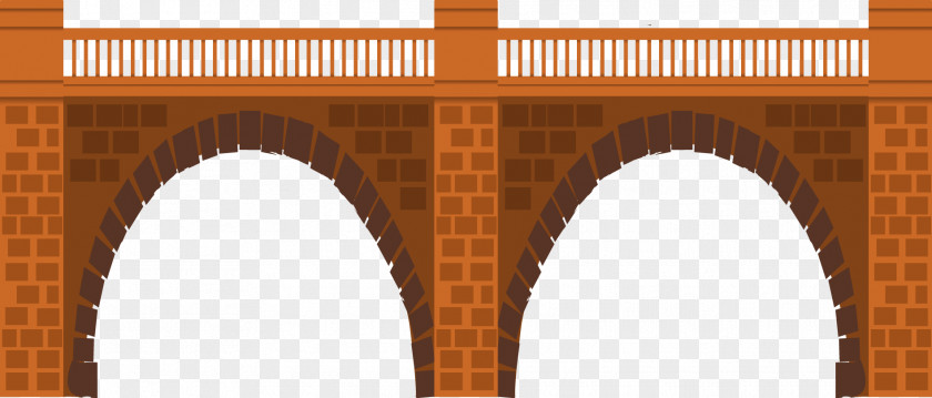 Vector Bridge Window Arch Column Facade Brick PNG