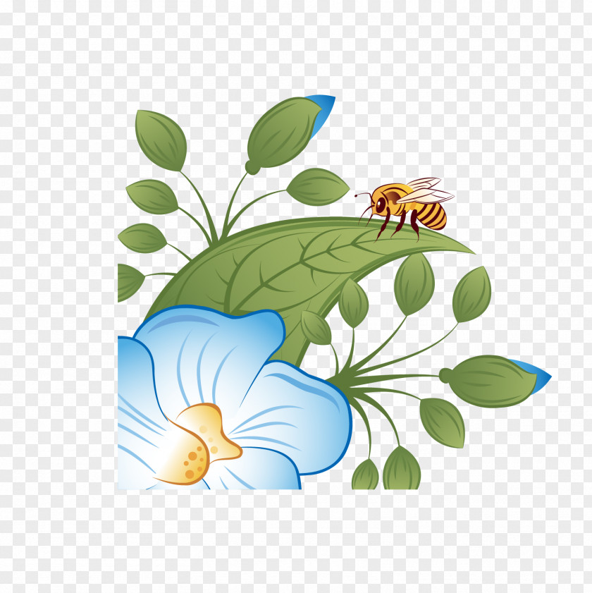 Bee Flowers Honey Flower Wallpaper PNG