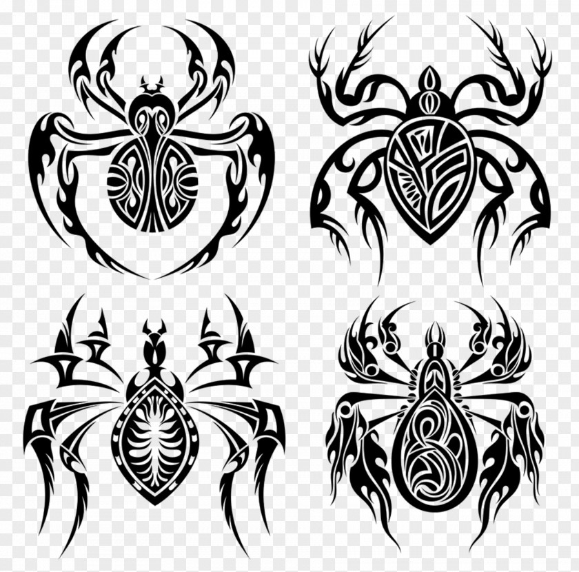 Black And White Paper-cut Spider Web Tattoo PNG