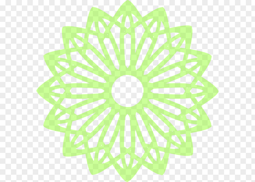 Green Floral Circle Symmetry Flower Petal Pattern PNG