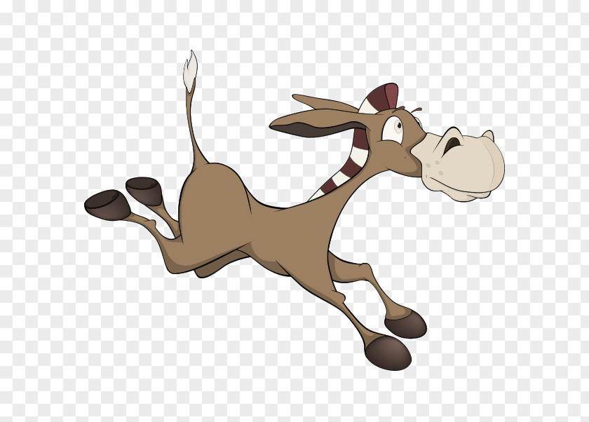 Vector Cartoon Donkey Stop Run Illustration PNG
