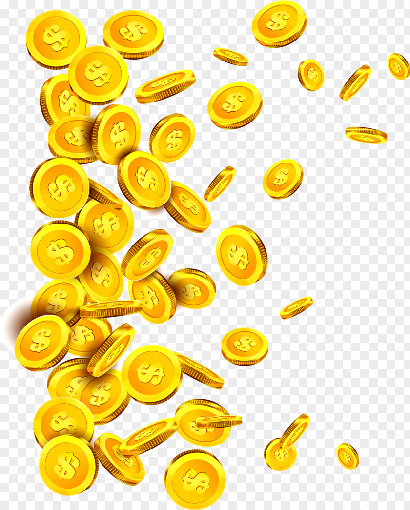 Floating Coins Gold Coin Money PNG