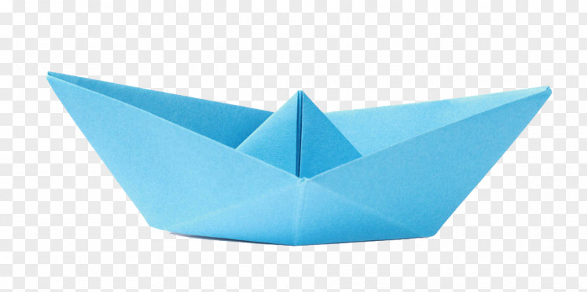 Blue Boat Close-up Paper Origami PNG