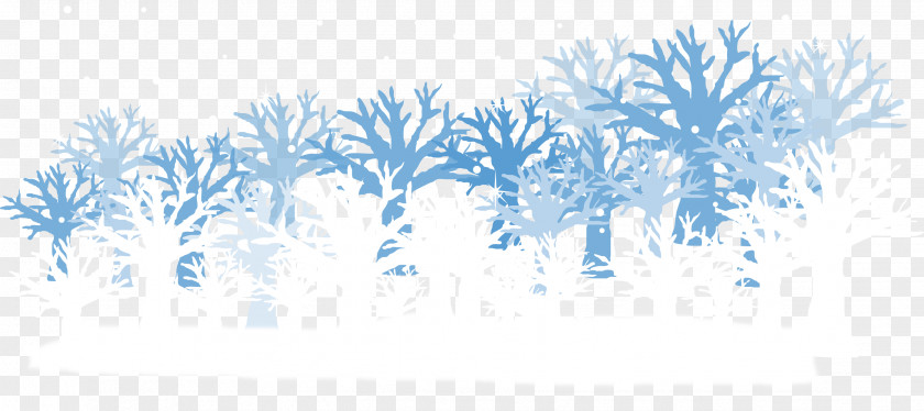 Hand-painted Blue Vector Winter Woods Euclidean Vecteur PNG