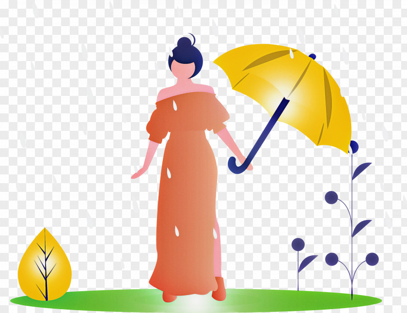 Raining Spring Woman PNG