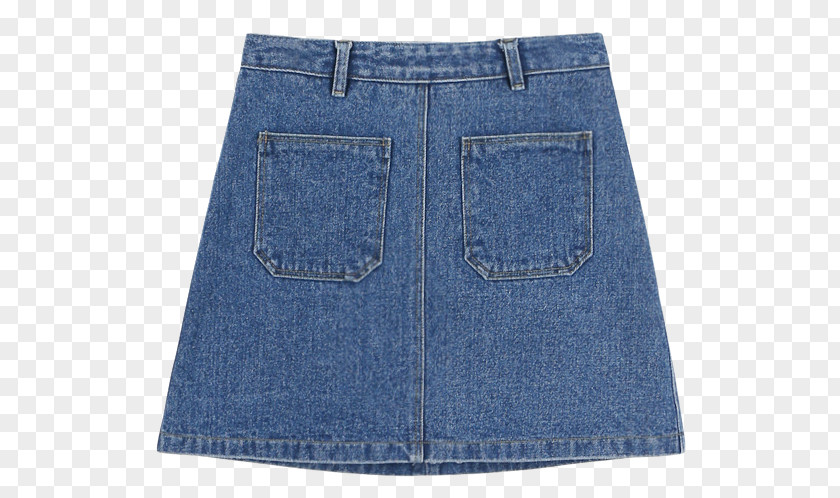 Denim Pocket Jeans Shorts Skirt M PNG
