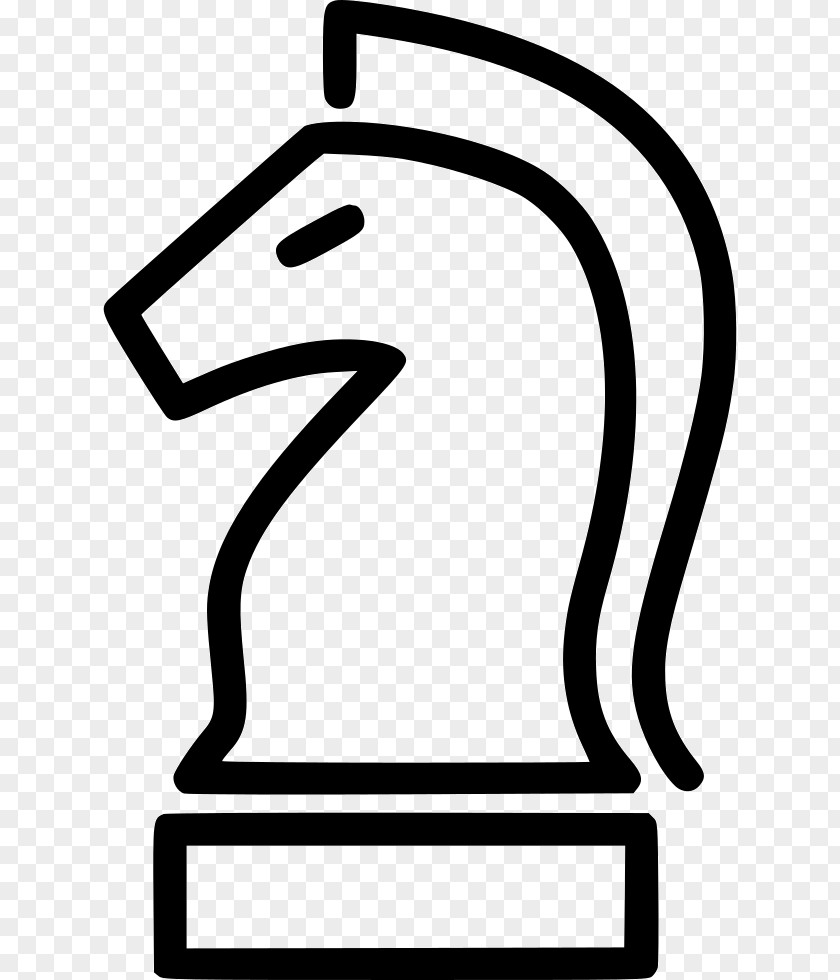Knight Chess Piece Line White Clip Art PNG